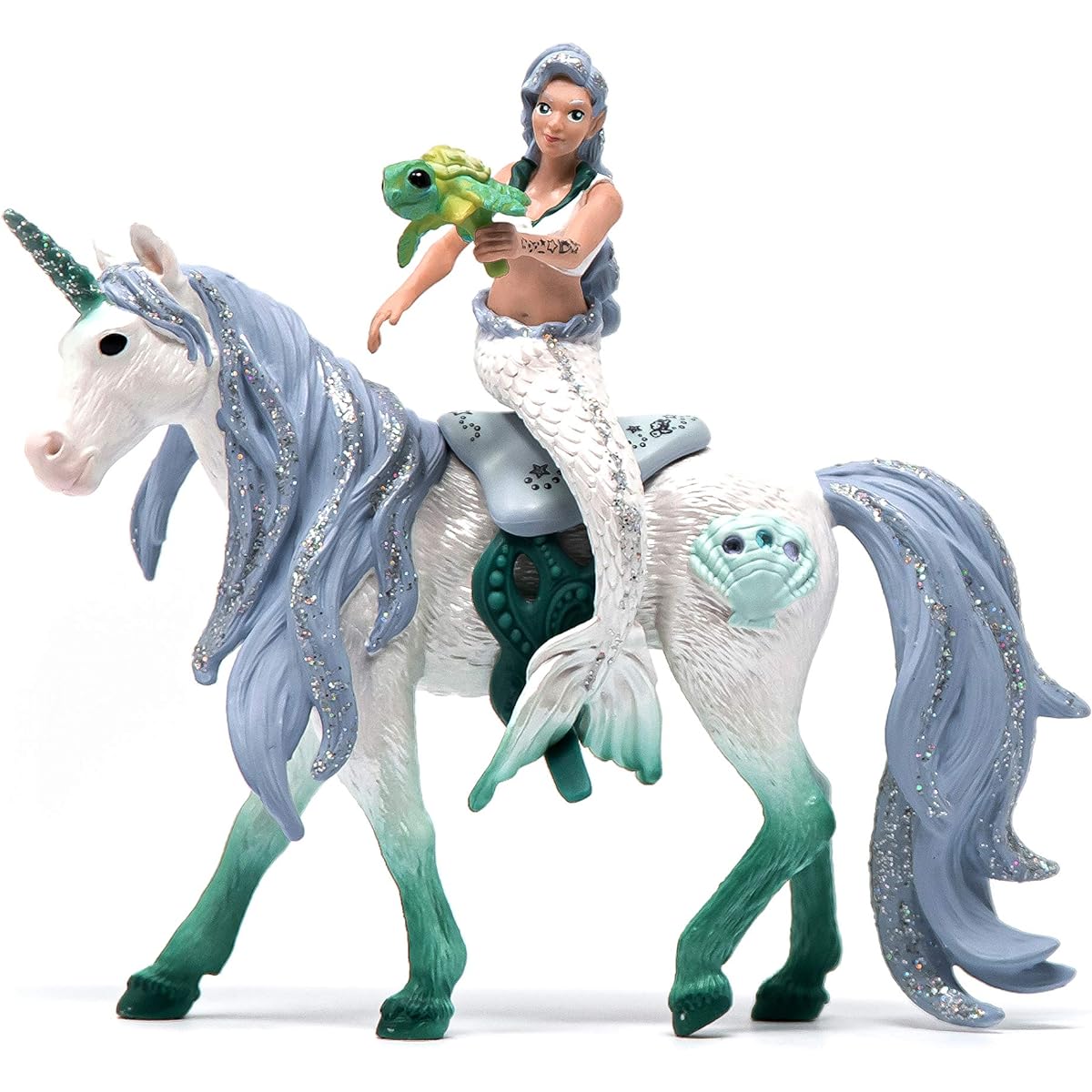 schleich 42509 Mermaid on Sea Unicorn, from 5 Years, Bayala Playset, 3 Pieces