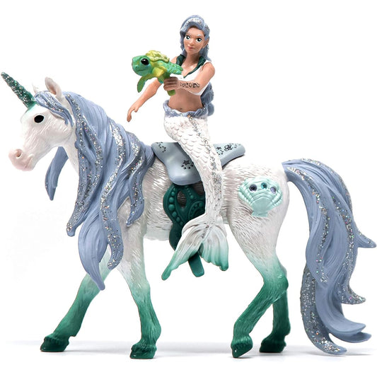 schleich 42509 Mermaid on Sea Unicorn, from 5 Years, Bayala Playset, 3 Pieces