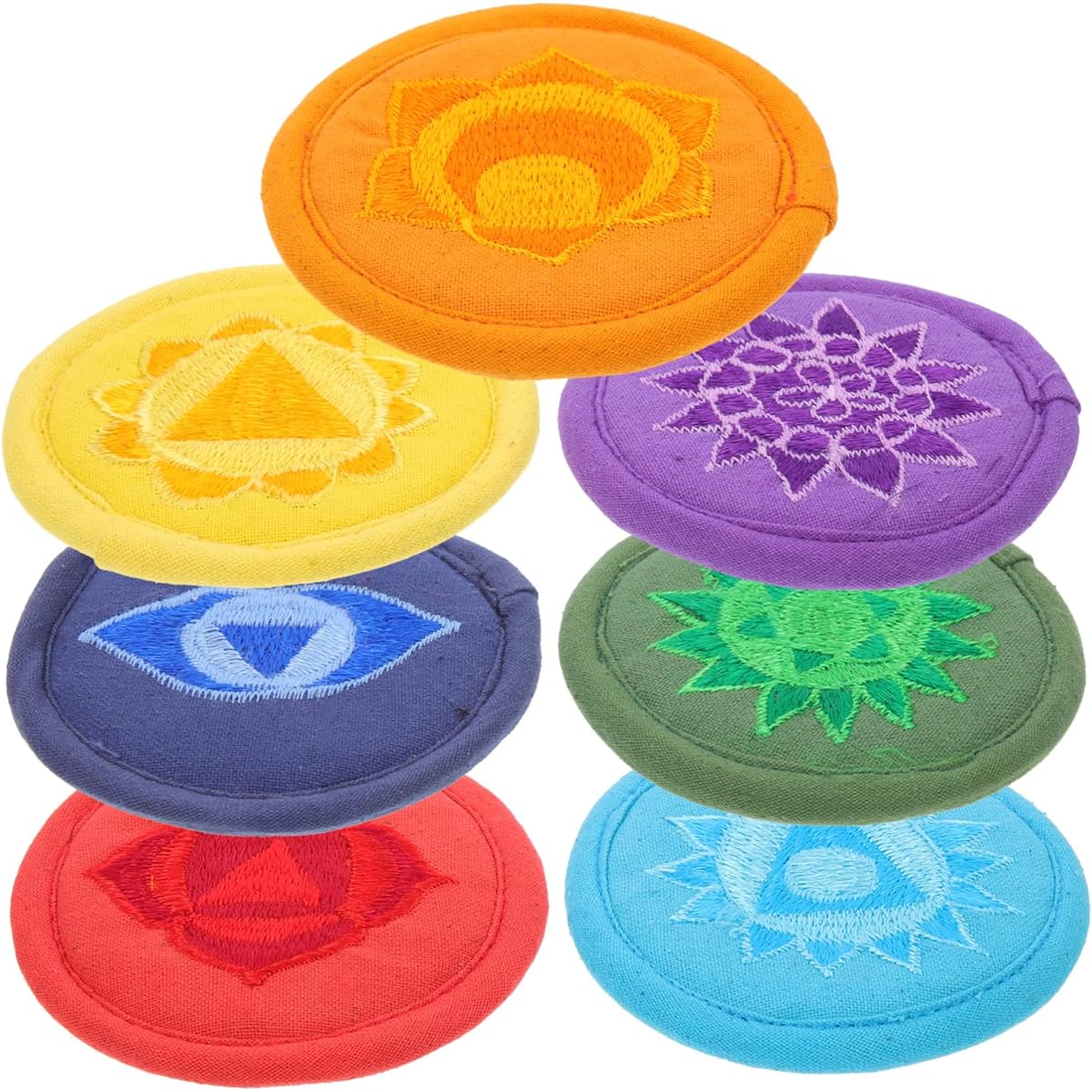 VICASKY 35pcs Bowl Bottom Mat Tibetan Bowl Holder Pad Sound Bowl Holder Pad Singing Bowl Silk Cushion Tibetan Singing Bowl Mat Singing Bowl Holder Pad