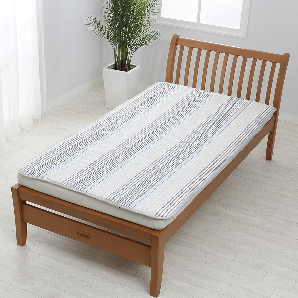 nishikawa [Nishikawa] Bed pad, single, cotton, linen, reversible, soccer fabric, terry fabric, usable on both sides, with elastic bands at four corners, washable, navy mee ME66 207200668