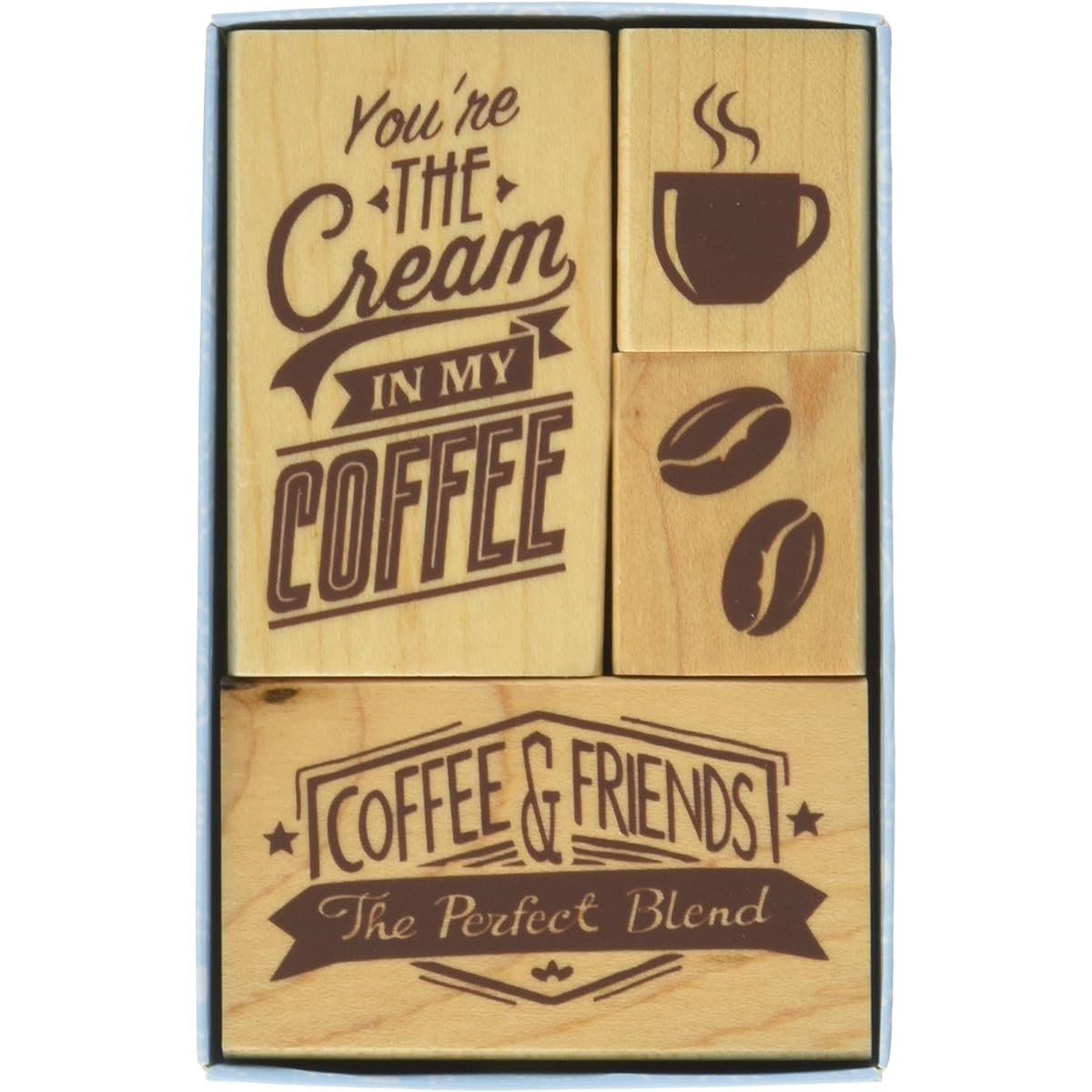 Inkadinkado Coffee Mounted Rubber Stamp Set of 4