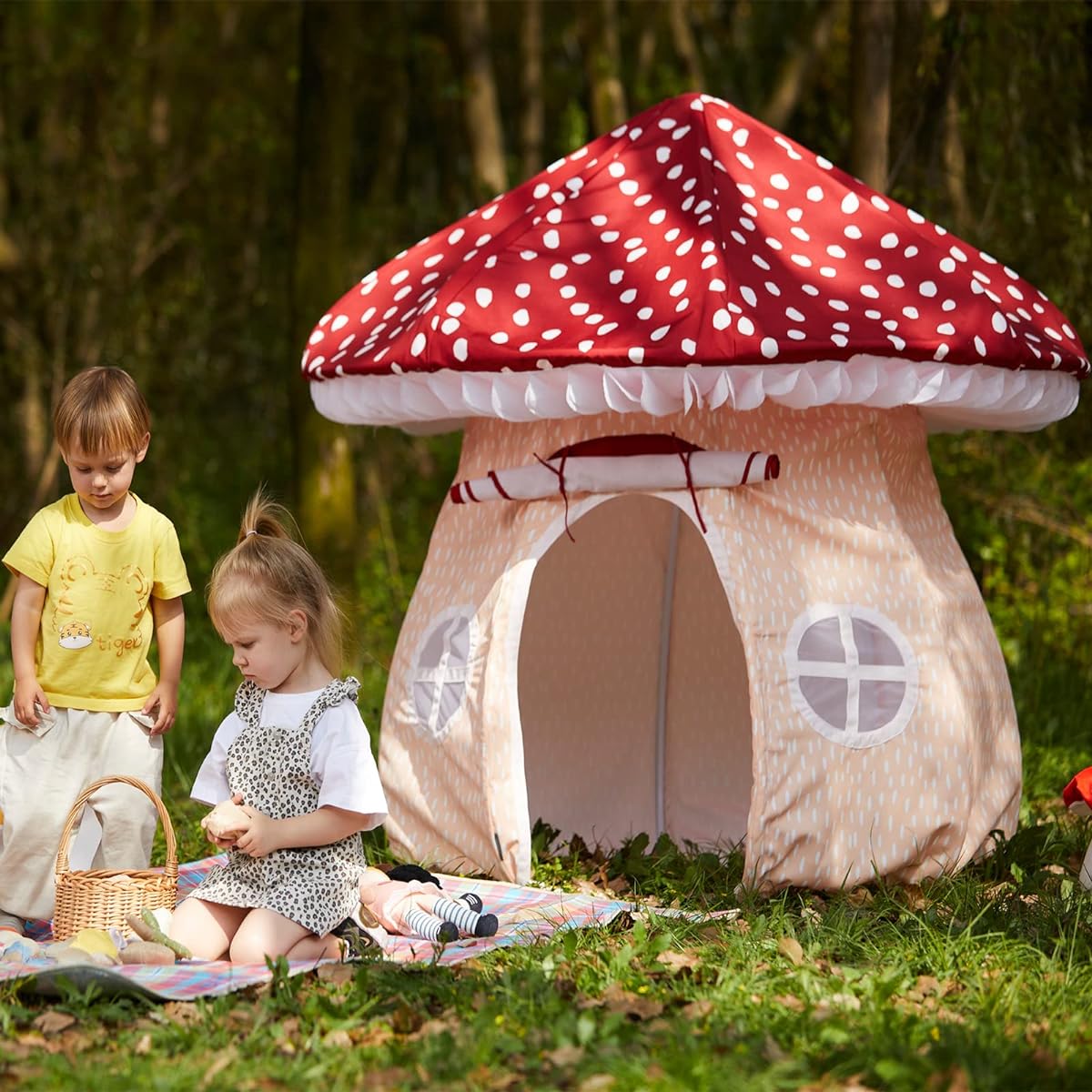 Asweets Mushroom Tent, Playhouse Tent for Kids - Boys and Girls Play Fort, Exquisite Design for Imaginative Indoor/Outdoor Play Tent