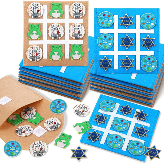 Rotatingpals 12 Set Passover Tic Tac Toe Gifts Jewish Seder Meal Passover Party Game Pesach Mini Board Game for Kids Adults Matzah Seder Passover Party Supplies Decorations