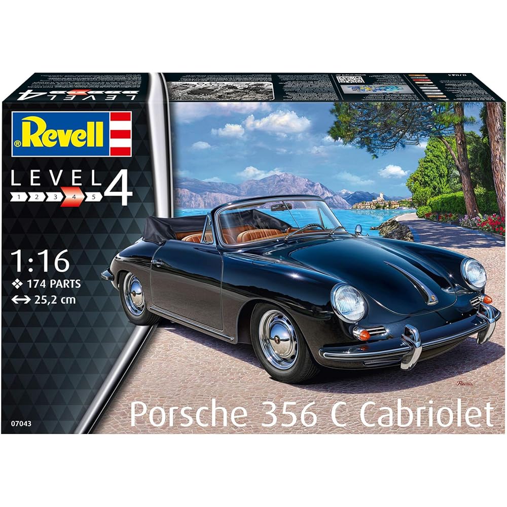 German Level 1/16 Porsche 356 Cabriolet Plastic Model 07043 Revell_07043