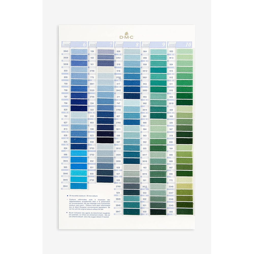 DMC embroidery thread color sample book with actual sample W100B