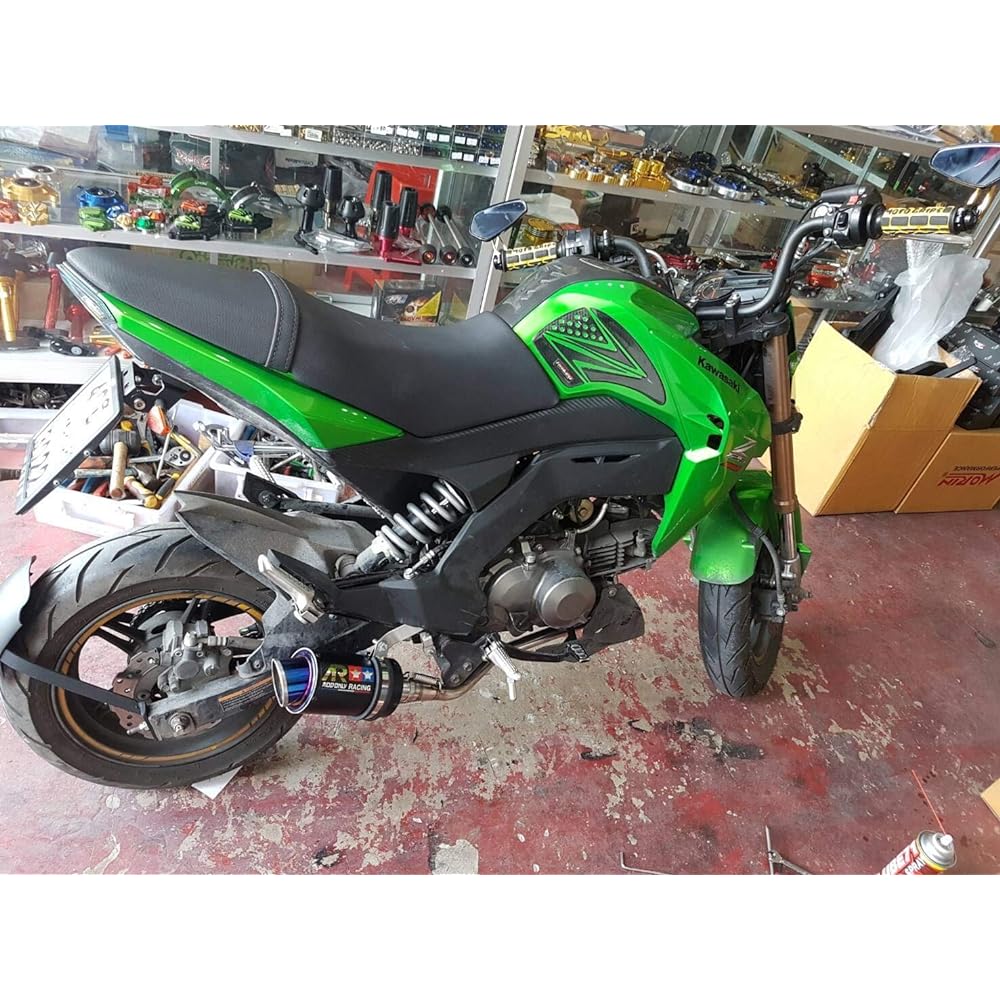 Aodonly Racing Low Mount Exhaust Stainless Steel Blue Titanium Color for Kawasaki Z125 Z125 Pro All Models