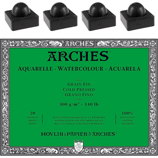 Arches Watercolor Paper Blocks Cold Pressed 140lb 18x24 Inch Upsyde Angle Lift 4 Pack