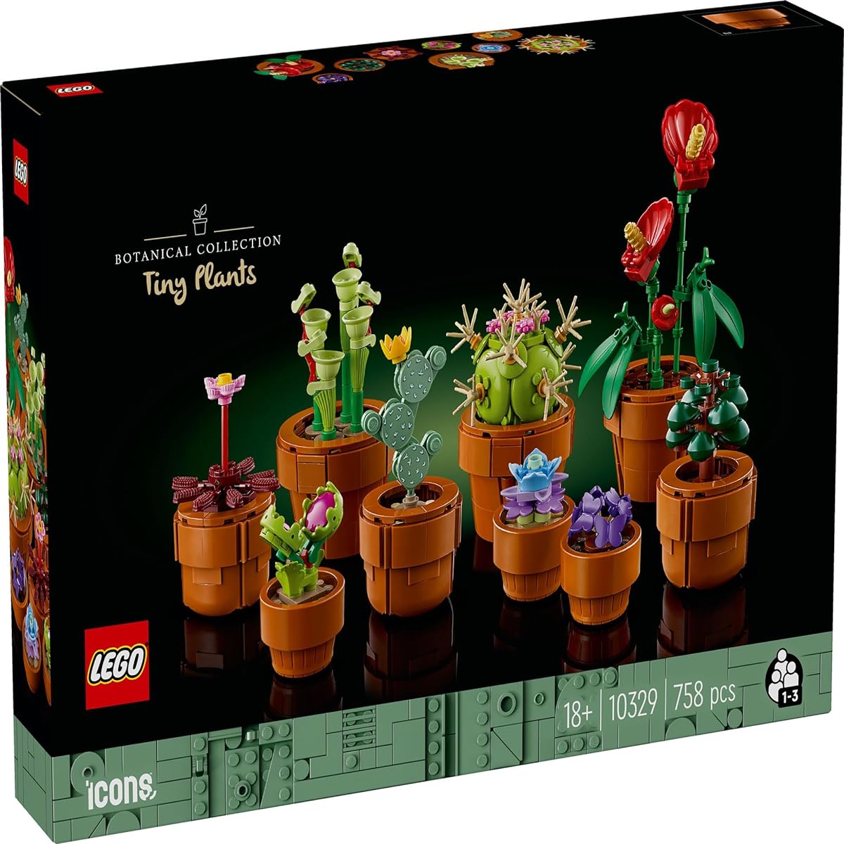 LEGO Icon Mini Houseplant Set 10329 Toys Blocks Gifts Flowers Interior Boys Girls Adults