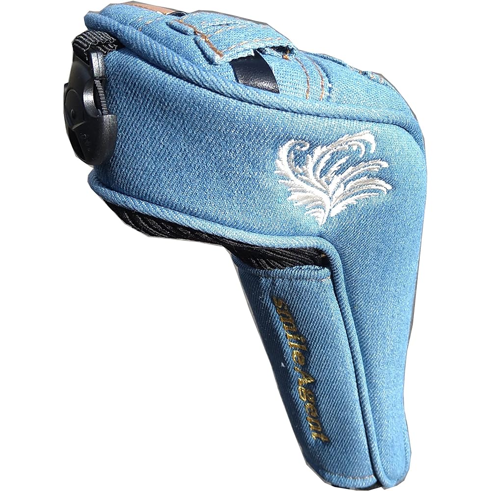 Denim golf head cover for fairway wood blue