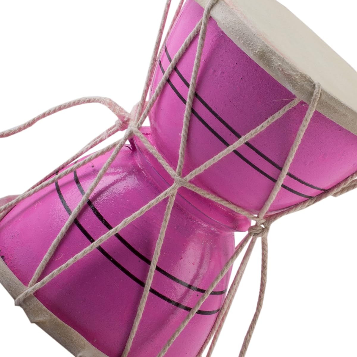 Handmade Wooden & Leather Classic Indian Ethnic Dumroo Hand Drum Set Percussion Decoration Collectible Showpiece Musical Instruments of the World (Pink)