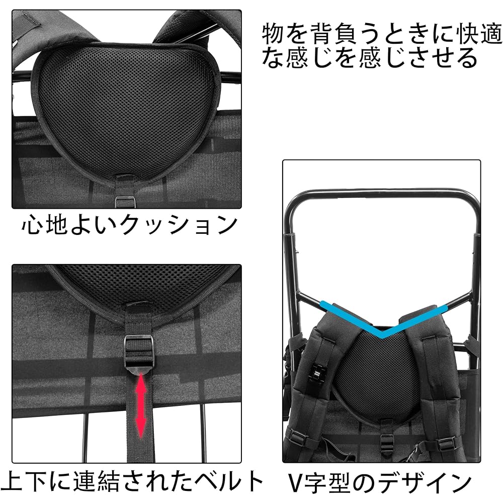 Super load 80kg, backpack with chassis, lightweight, backpack aid, backpack, carrying, fishing, carrying luggage, camping, mountain climbing, moving, folding