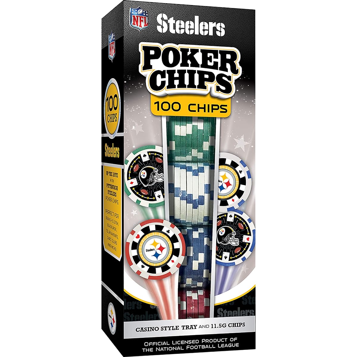 MasterPieces NFL Pittsburgh Steelers Poker Chips 100 Pieces