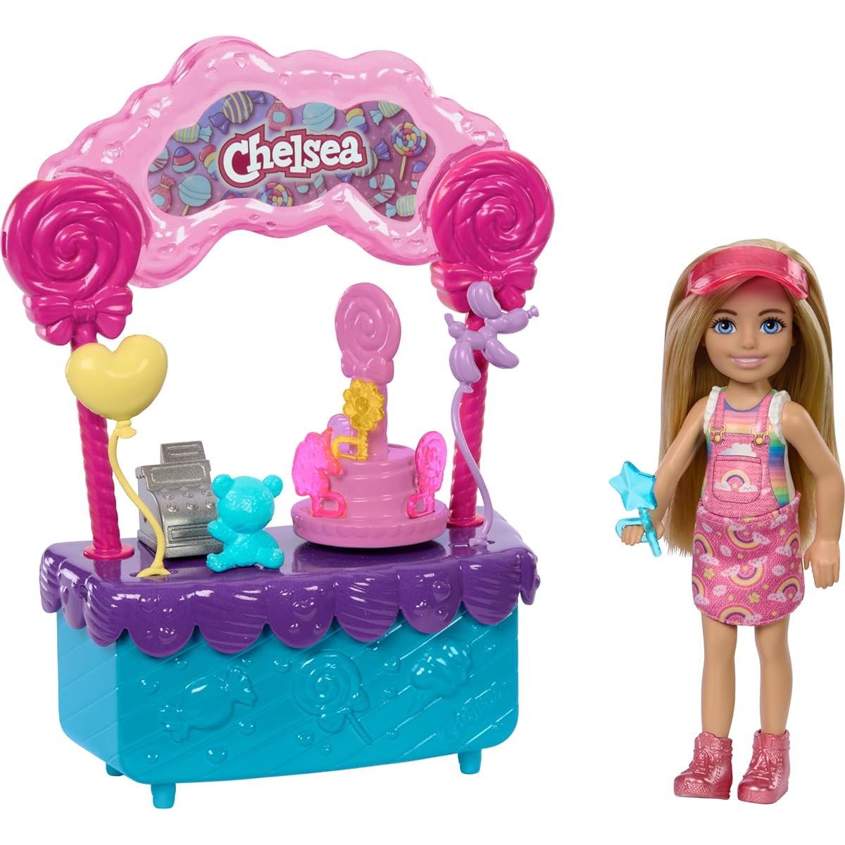 Barbie Chelsea Doll & Lollipop Stand Playset with Accessories, 10 Piece Toy Set Stacie to The Rescue Movie