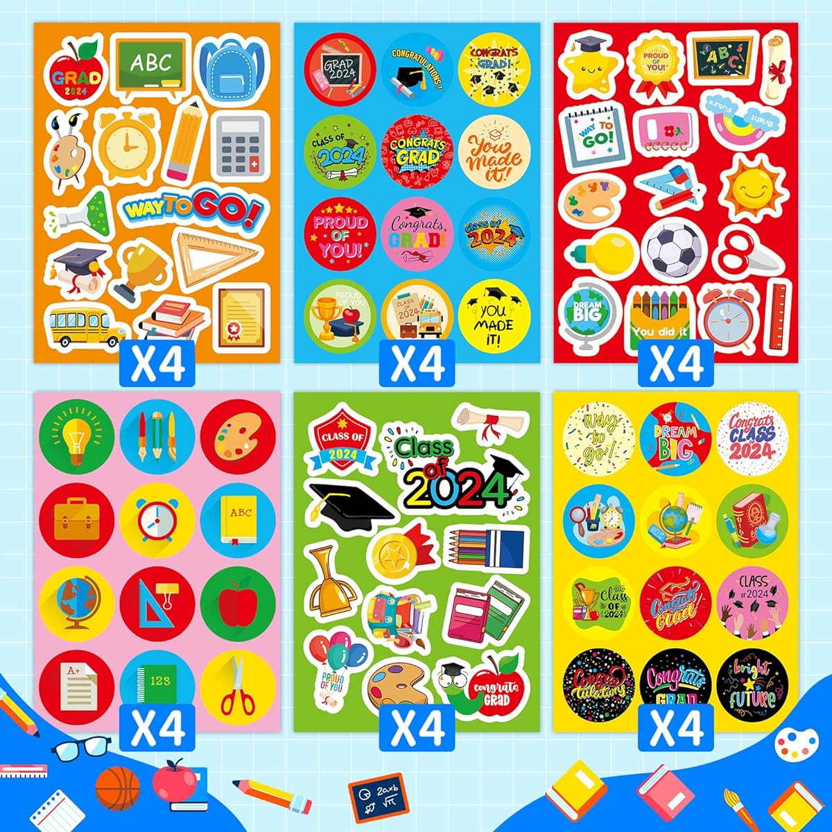 Graduation Sticker for Kids Cute Colorful Graduation Sticker 2023