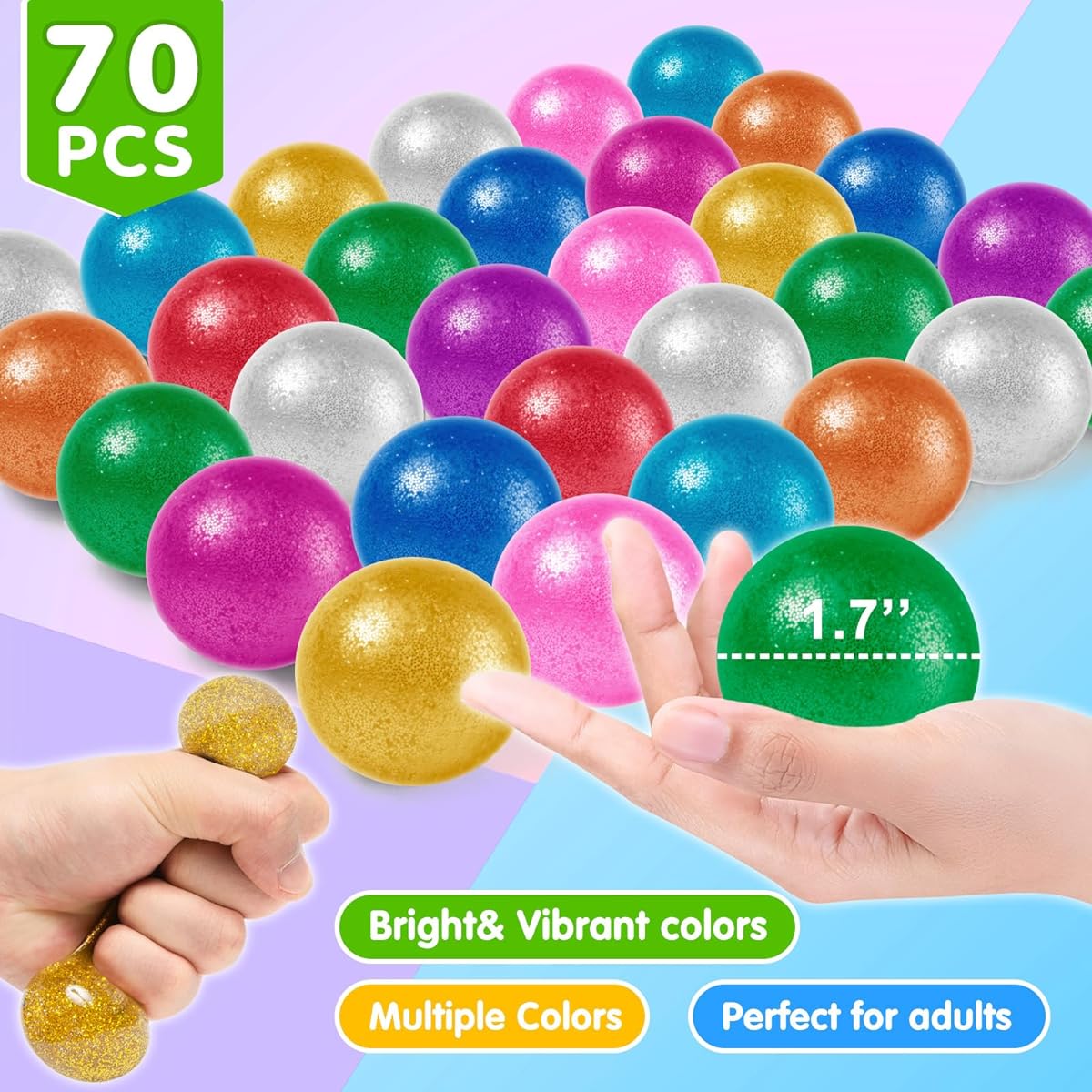 Fidget Toy Bulk Stress Balls 120 Pieces Squishy Mini Stress Balls for Adults Squishy Sensory Toys Bulk Relief Toys Classroom Fidgets Goodie Bag Stuffers Treasure Chest Prizes for Adults