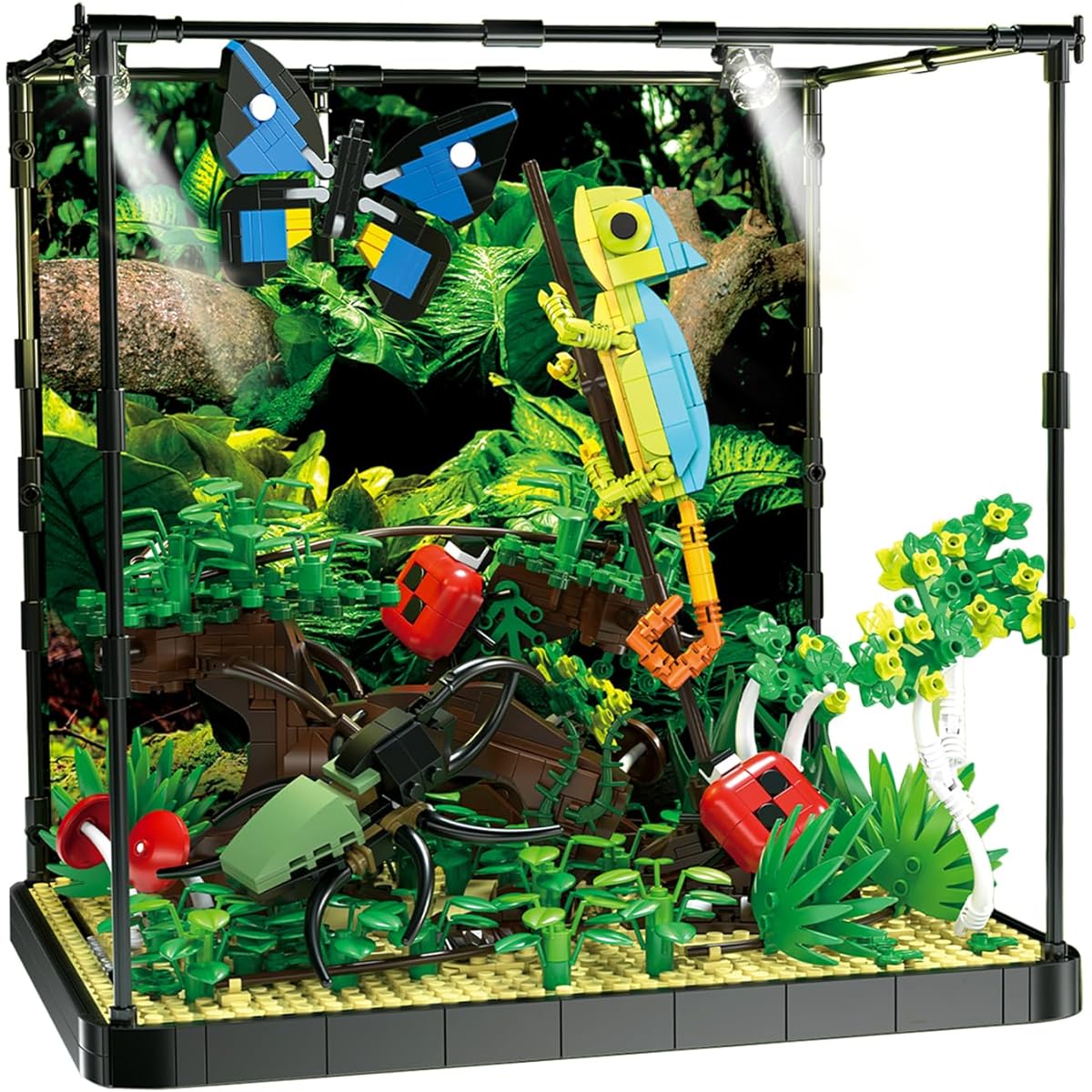 ENJBRICK Flower Botanical Butterfly Garden Building Set Animal Insect Tank Building Toy Set for Boys and Girls Ages 12+ 1358 Pieces