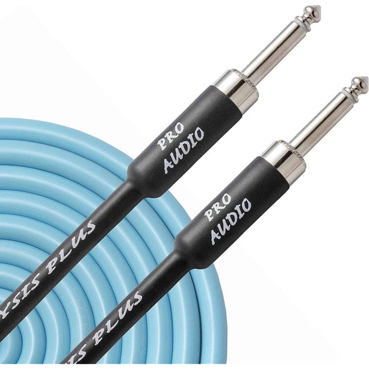 Analysis Plus Blue Suede Oval Instrument Cable with ST-ST 20 Feet