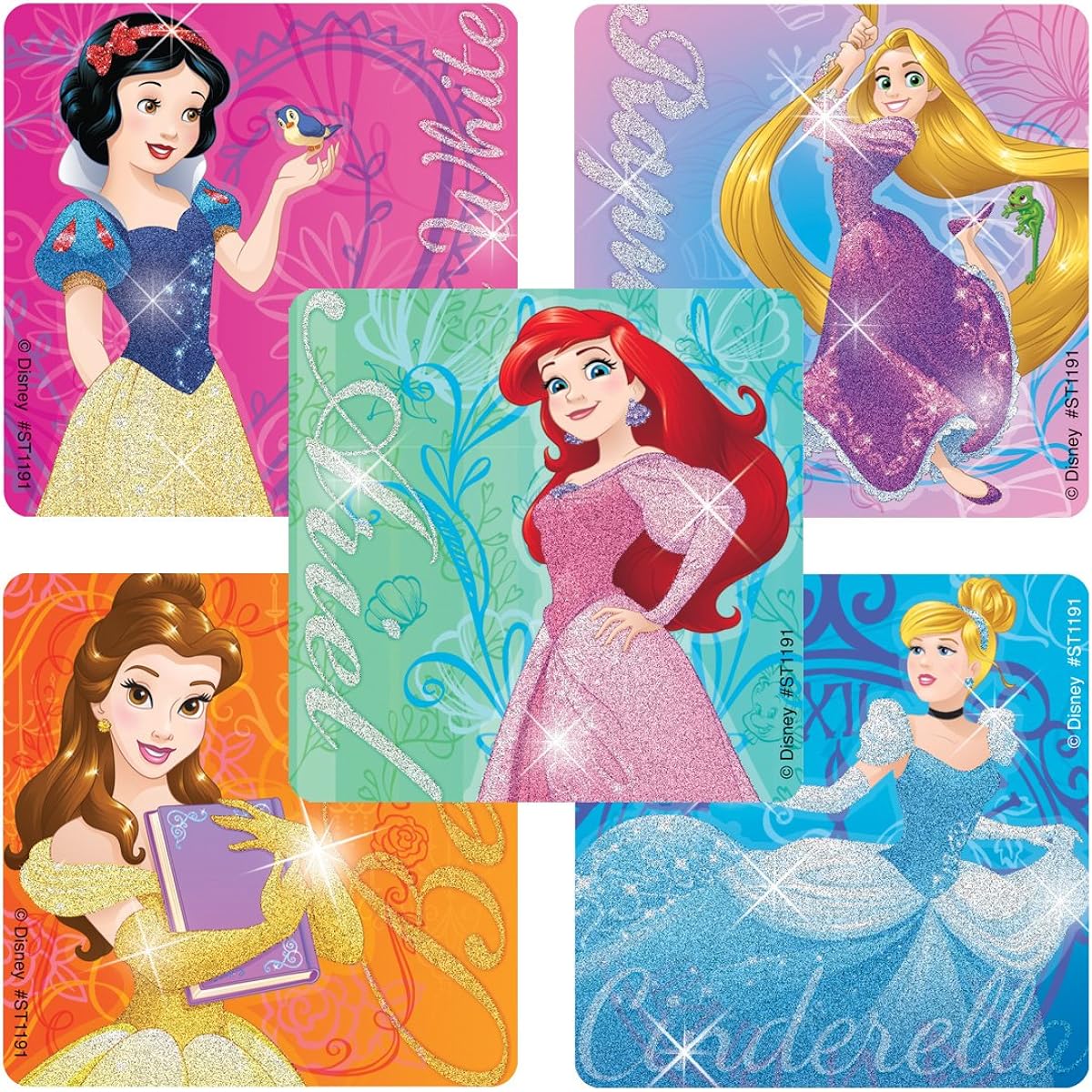 Disney Princess Friendship Glitter Stickers - Prizes and Giveaways - 50 per Pack