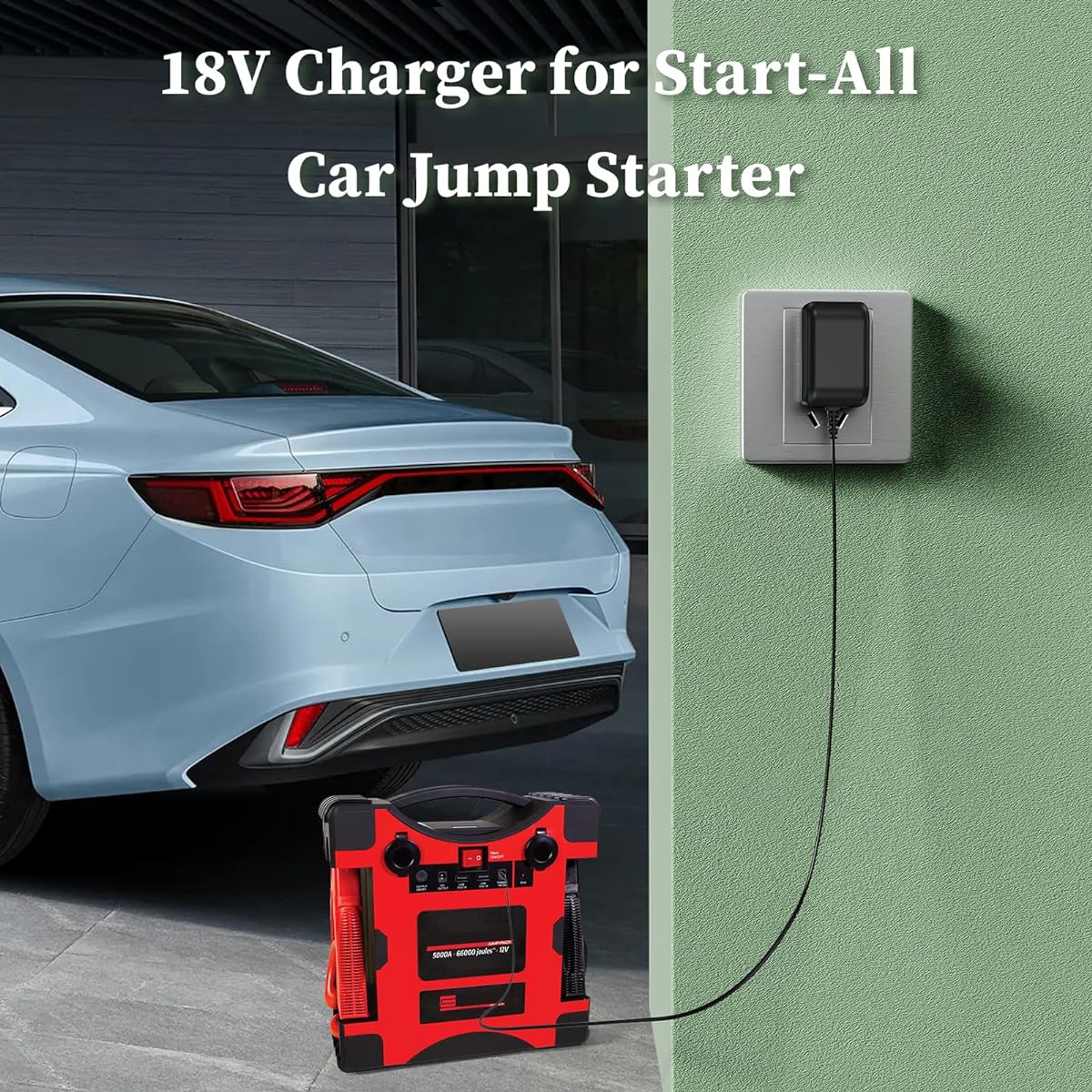 Goodall Manufacturing JP-12-4000T JP-12-5000T JP-12-10000T Jump Pack AC Adapter 18V Charger for 12V Start Corded Jump Pack Power Cord