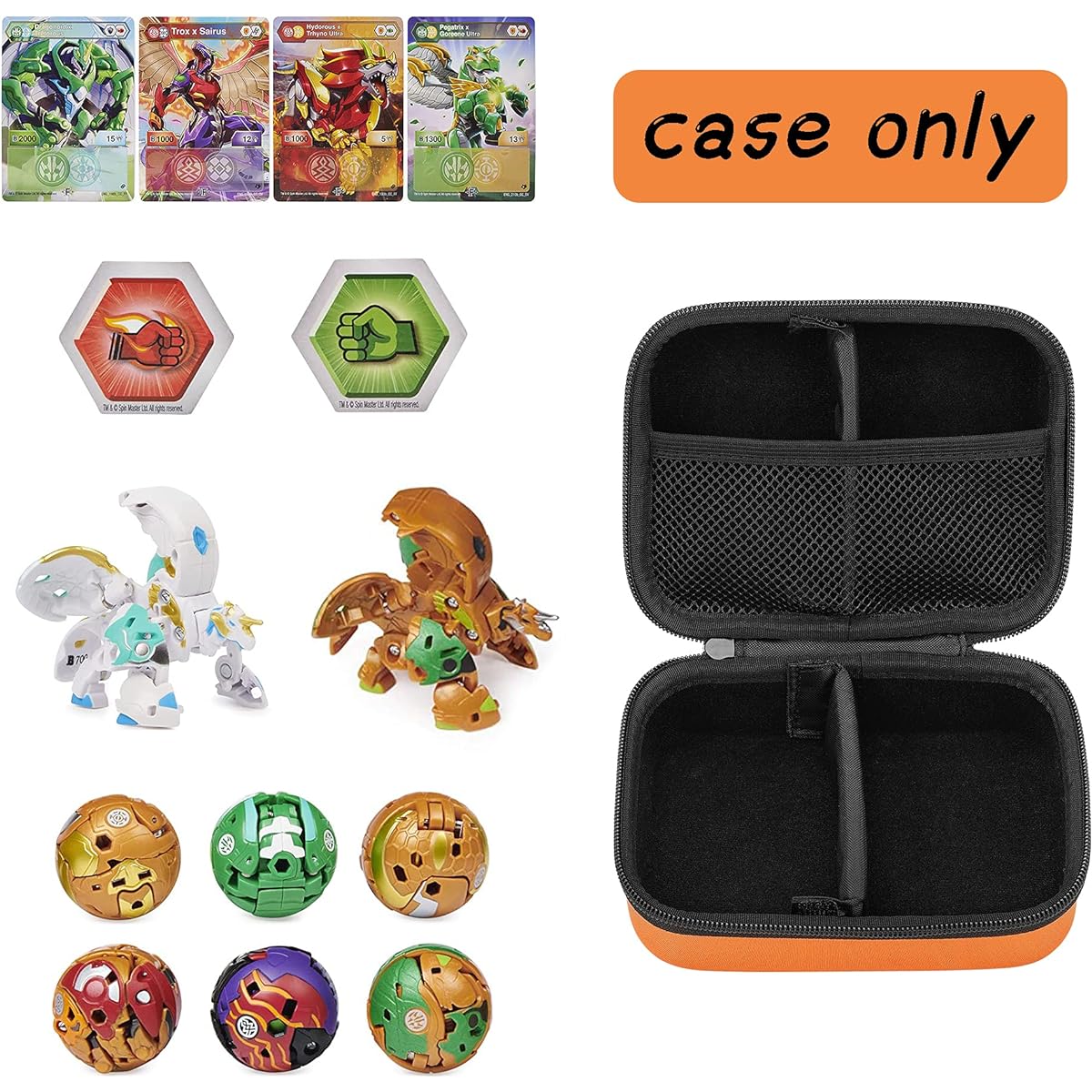 MADCAT Toy Organizer Case for Bakugan Battle Planet BakuCore Armored Alliance Geogan Rising Toy Organizer Storage Container Holder Fits 12-24 Pieces