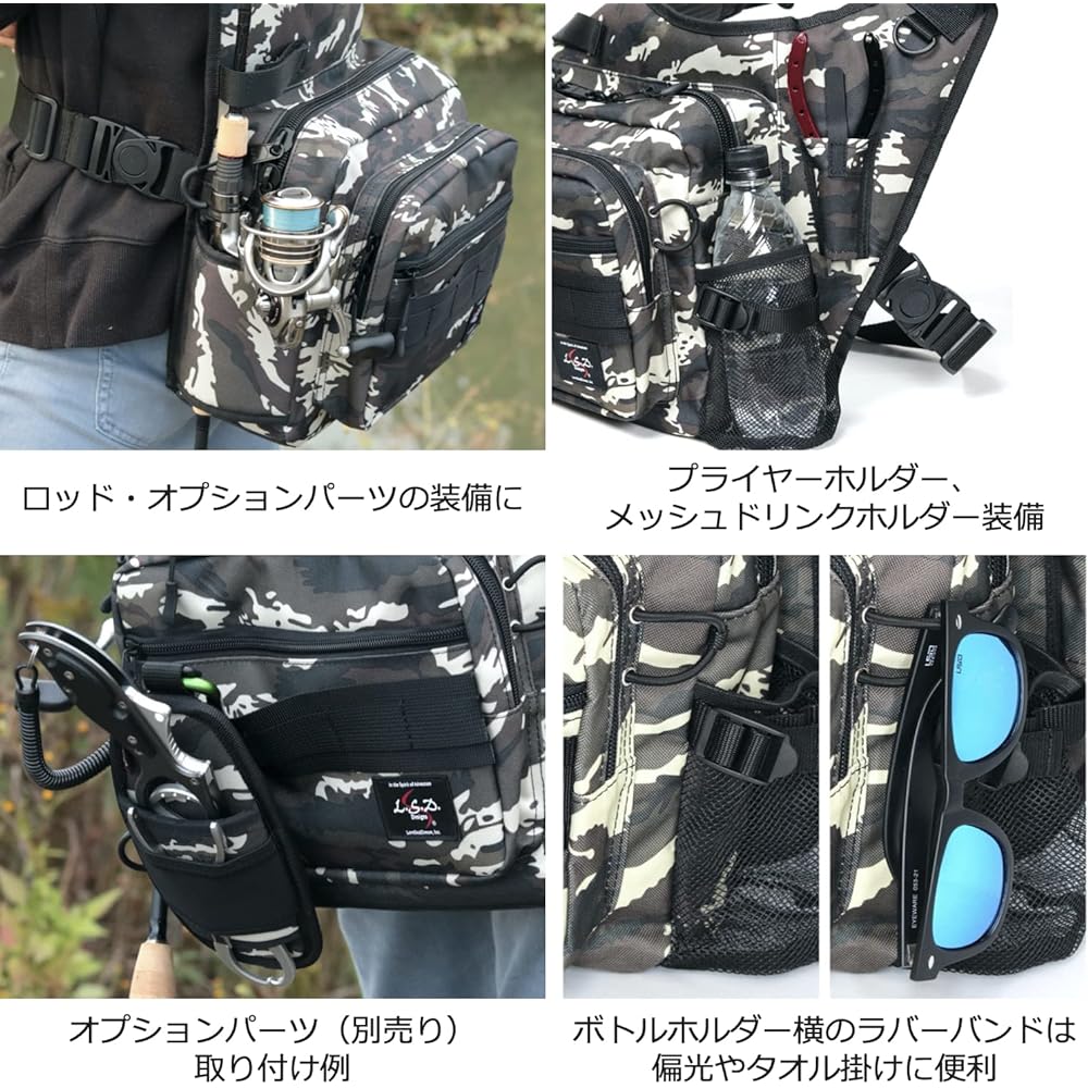 Love Soul Dream LSD Designs One Shot Side Neo Fishing Bag Shoulder Large Capacity Rod Holder Langan Water Repellent Fabric