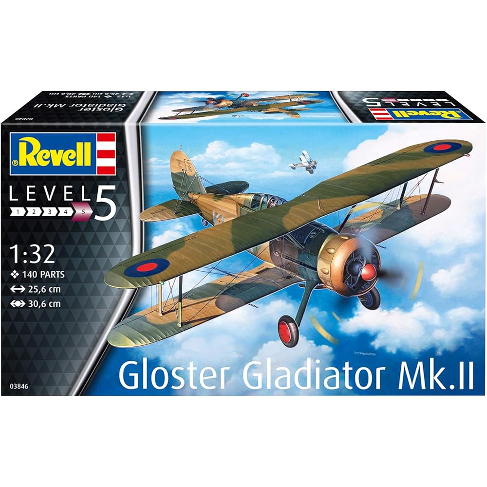 German Level 1/32 Royal Air Force Gloucester Gladiator Mk.II Plastic Model 03846