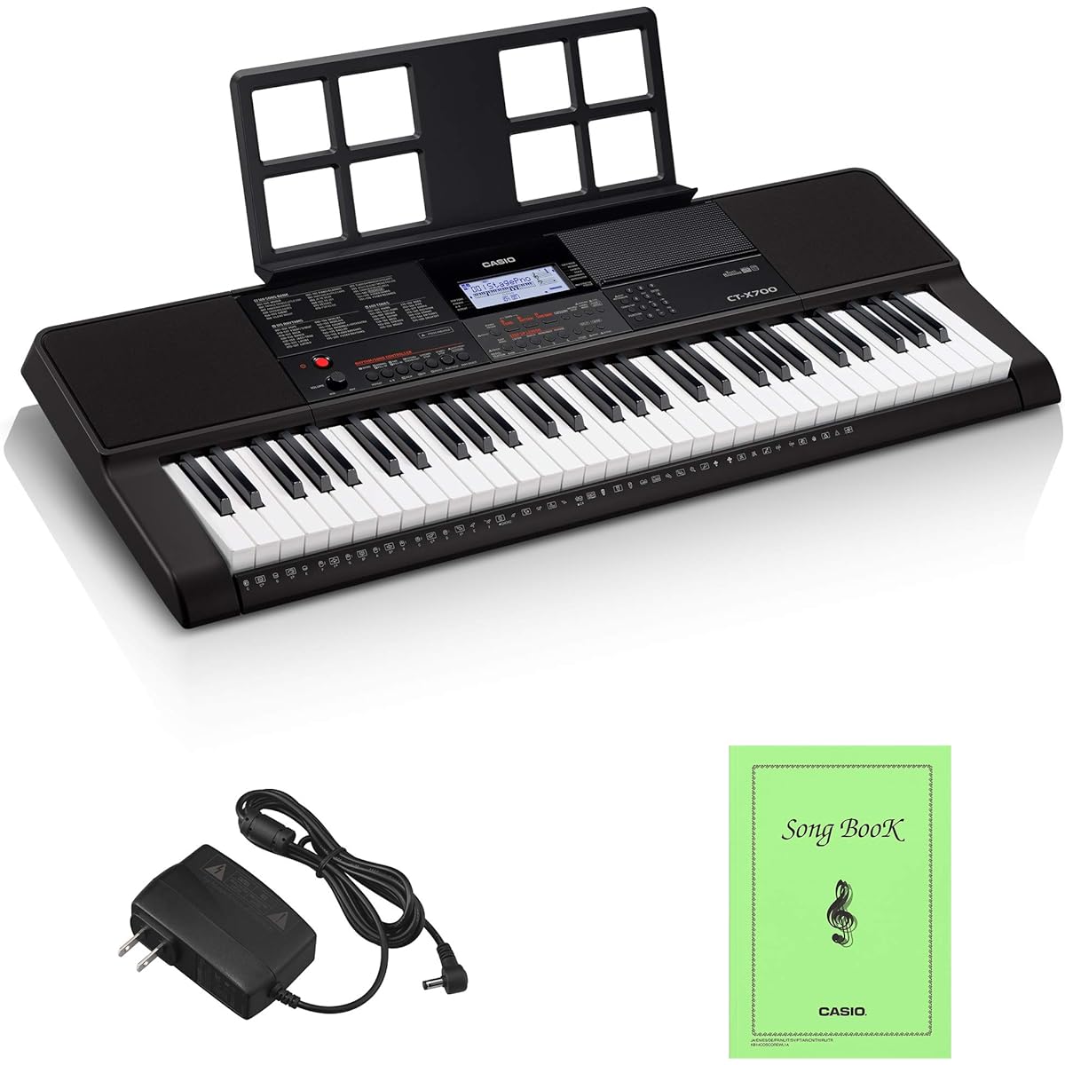 Casio (CASIO) Electronic Keyboard Casiotone CT-X700 61 keys High quality AiX sound source Touch response with dynamic expression 600 tones 195 rhythms Auto accompaniment function Black