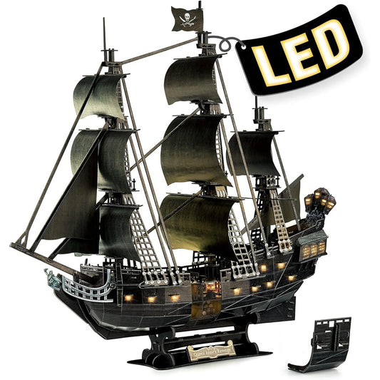 ASSYME Cubic Fan 3D Puzzle Craft Kit No glue or tools required Queen Anne's Revenge (with LED) L522h