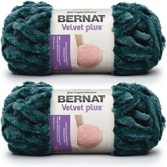 Bernat Velvet Plus Velvet Yarn - 300g/10.5oz 2 Pack - Polyester - 6 Super Bulky - Knitting/Crochet