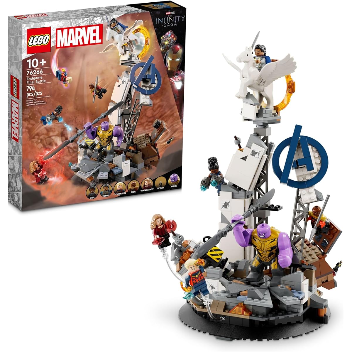LEGO Marvel Endgame Final Battle Avengers Model to Build and Display; Collectible Marvel Playset with 6 Minifigures Captain Marvel, Shuri, Wanda Maximoff; Gift Idea for Marvel Fans 76266