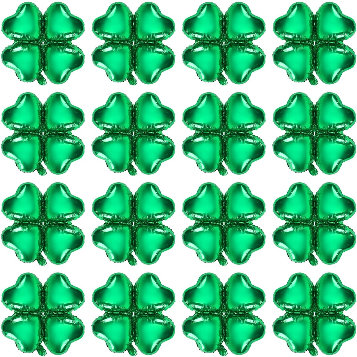 FEBSNOW St. Patrick's Day Shamrock Foil Balloon Decorations 24 Pieces FEBSNOW Lucky Shamrock Balloon Garland St. Patrick's Day Irish Festival Party Decorations