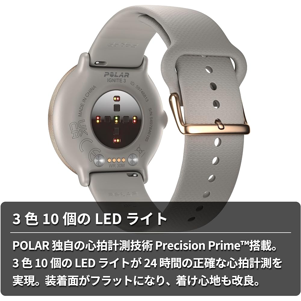 POLAR (Polar) Polar Ignite 3 (Polar Ignite 3) GPS Smart Watch [Japanese Genuine Product] Gold Greige S-L 900106237