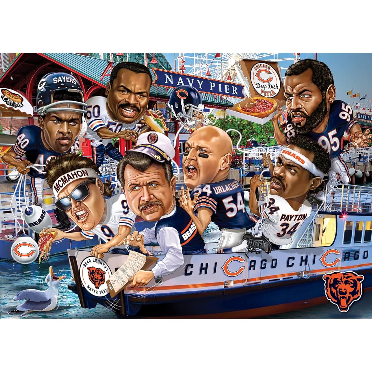 MasterPieces 500 Piece Sports Jigsaw Puzzle for Adults - NFL Chicago Bears All-Time Greats - 15x21
