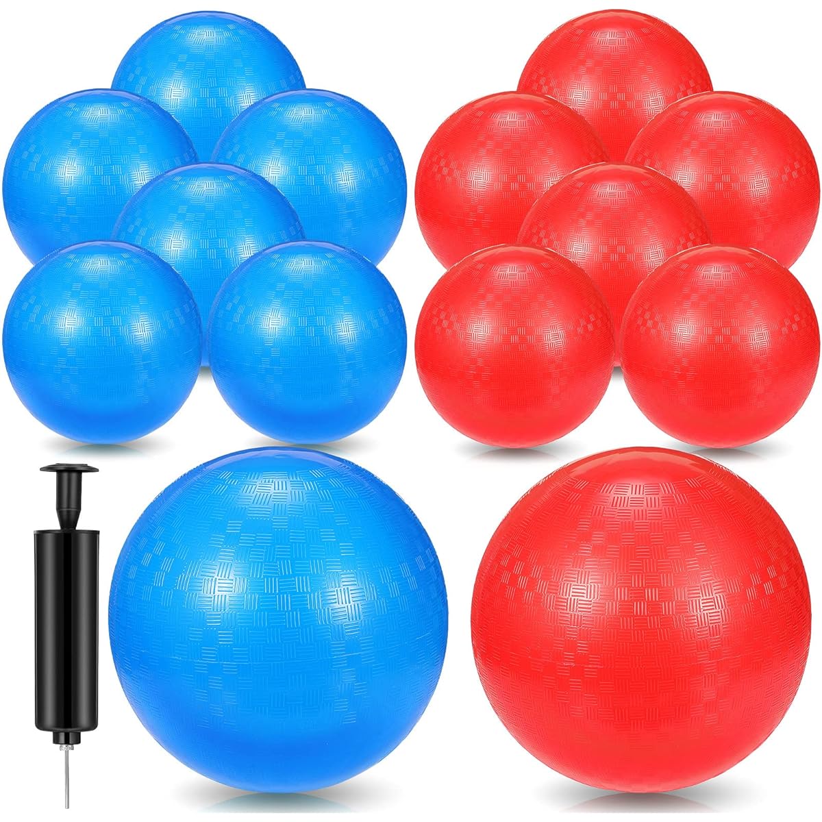 Jerify 12 Pcs Playground Balls 10 Inch Bouncy Dodge Ball Inflatable Kickball Kickball Dodgeball Handball for Kids Adults Indoor Outdoor Ball Game Gym Picnic Camping Yoga Exercise