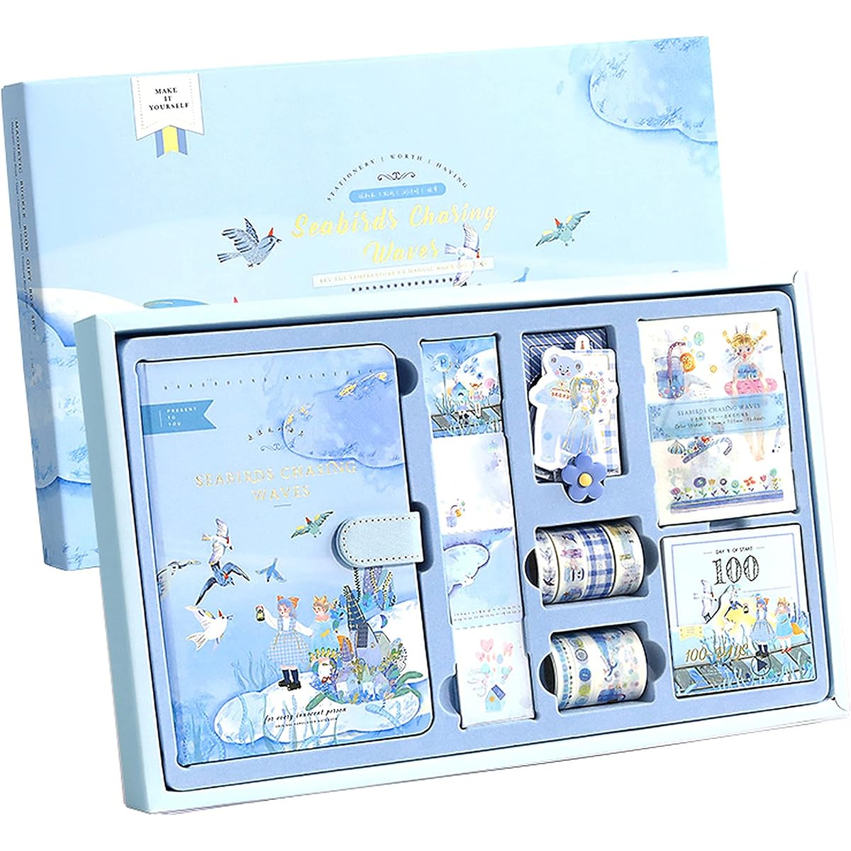 notebook kit for girls journaling set for girls ages 10-12 journaling kit journaling kit for girls ages 10-12 cute journaling kit seabird chasing waves