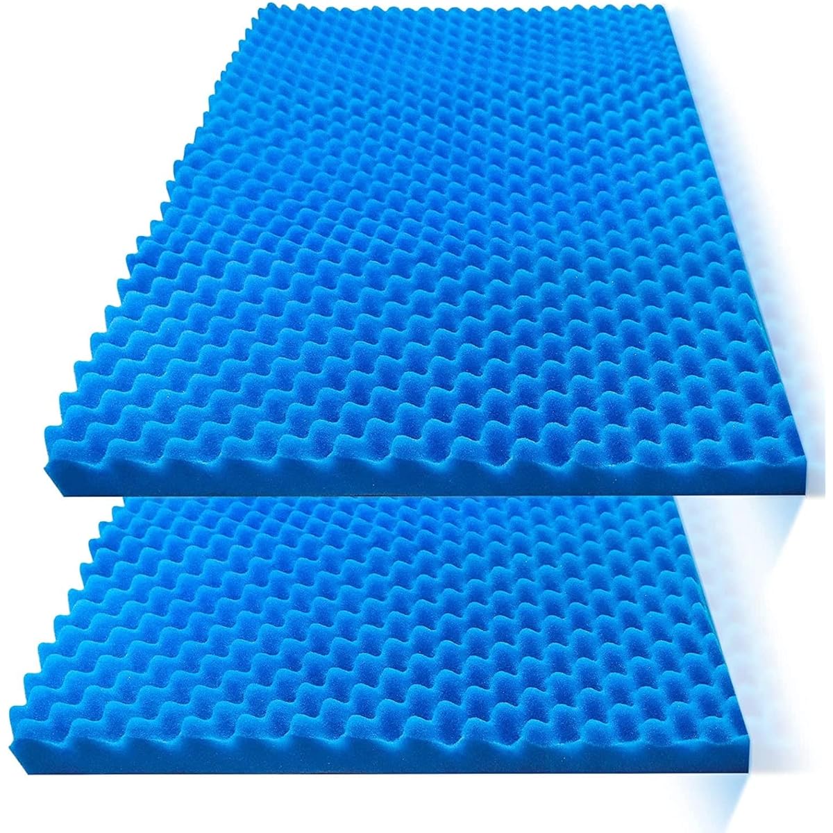 Frcevzoie 2 Pack Acoustic Panels 24" x 48" x 2" Egg Crate Foam Soundproofing Foam Wall Panel Noise Canceling Foam Studio Foam Panel High Density Acoustic Foam Wedge Soundproofing Pad for Walls Blue
