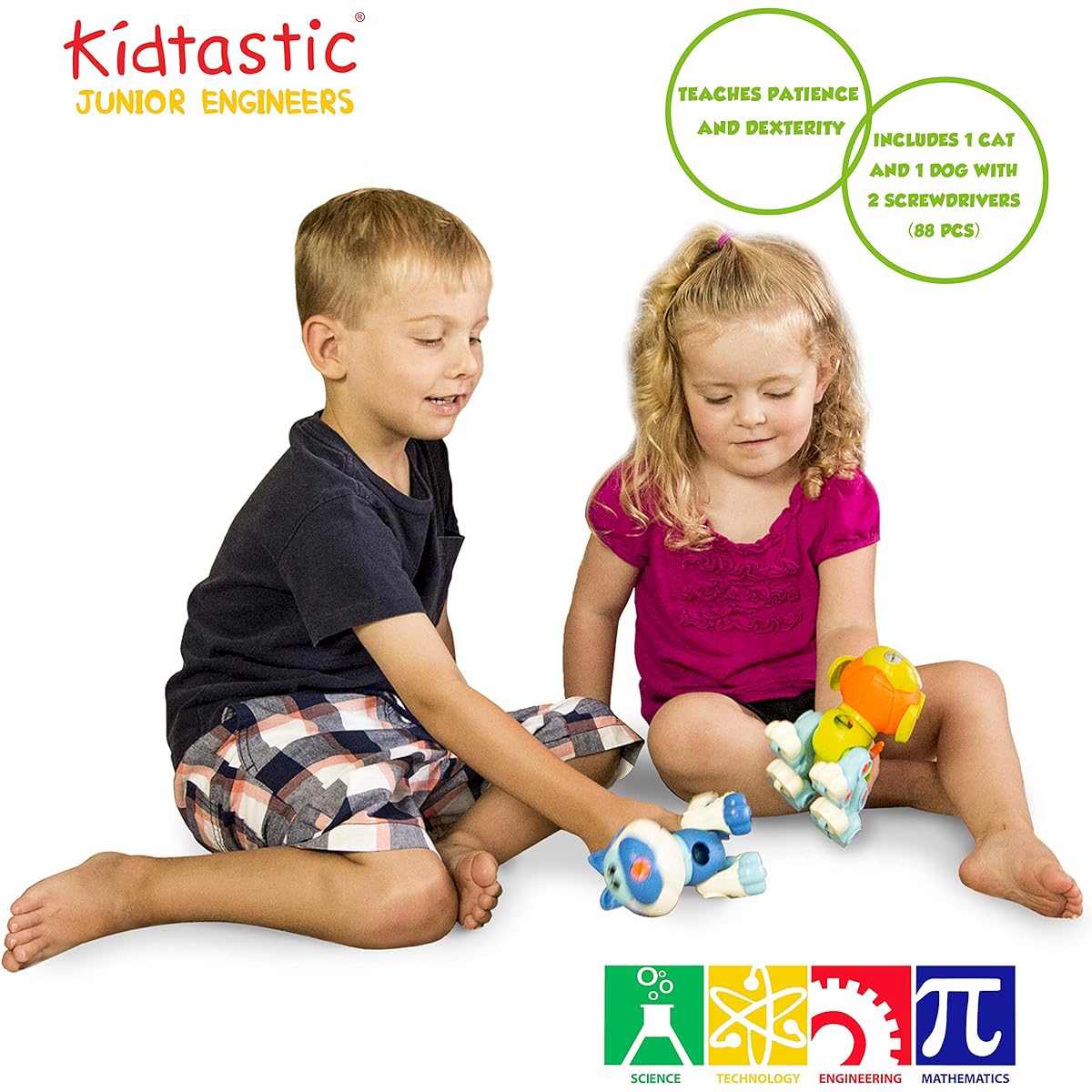 Kidtastic Set of Take Apart Toys - Cat & Dog Models