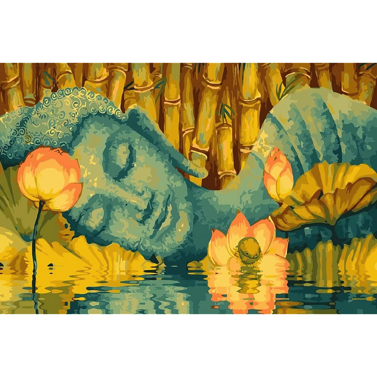 Adult Puzzle 1500 Piece Jigsaw Puzzle Lotus Buddha Puzzle Wooden Puzzle Christmas Puzzle Easter Jigsaw Puzzle (Lotus Buddha, 1500 Piece)