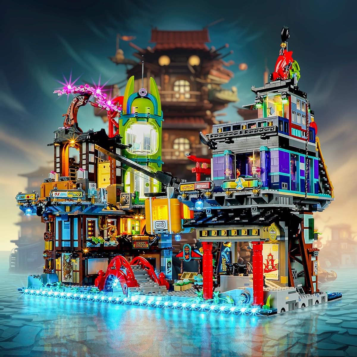 BRIKSMAX LED Lighting Kit for LEGO-71799 Ninjago City Market - Compatible with LEGO NINJAGO Building Blocks Model - LEGO Set Not Included