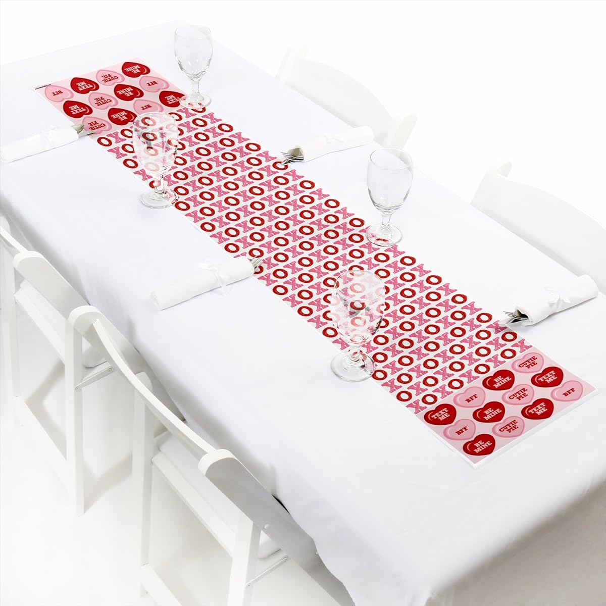 Conversation Hearts - Petite Valentine's Day Party Table Runner - 12" x 60"