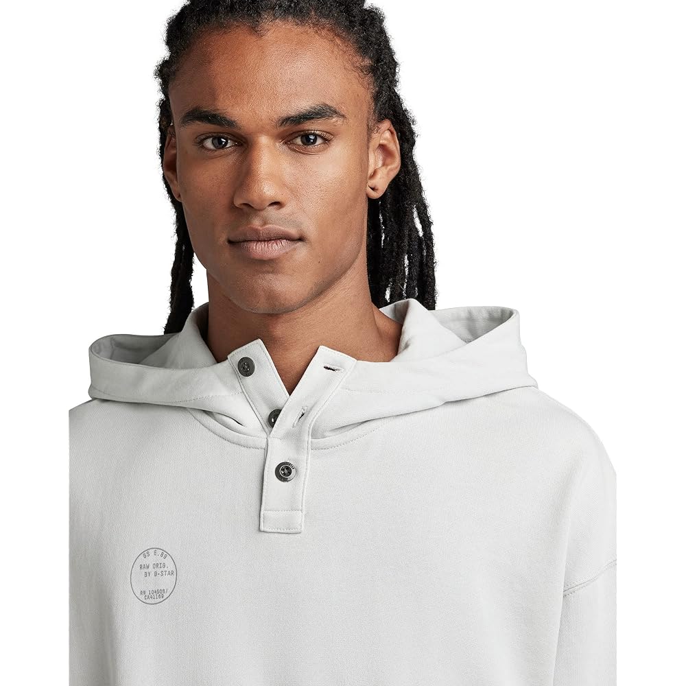 [G-Star Low] Hoodie Hoodie Sweatshirt Men's Loose Fit IRREGULAR GRAPHICS POCKET LOOSE HOODIE