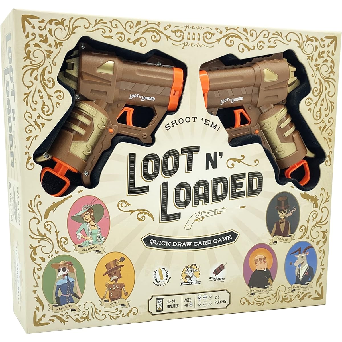 Loot N' Loaded - Quick Draw & Collect Items Card Game with Toy Guns, Great for Family, Adults, Party Games, Serves 2-6