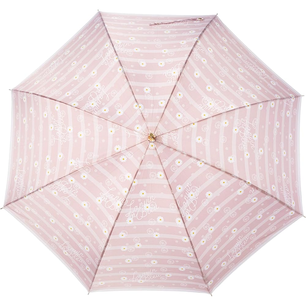 [Lanvin on Blue] Umbrella, Women's Umbrella, Jump, Windproof Specifications, Margaret Border Pattern, Glass Fiber Specifications, Women's, Pink, Japan, Rib Length: 60cm, Total Length: Approx. 81cm, Diameter: Approx. 96cm, Weight: Approx. 325g (FREE Size)