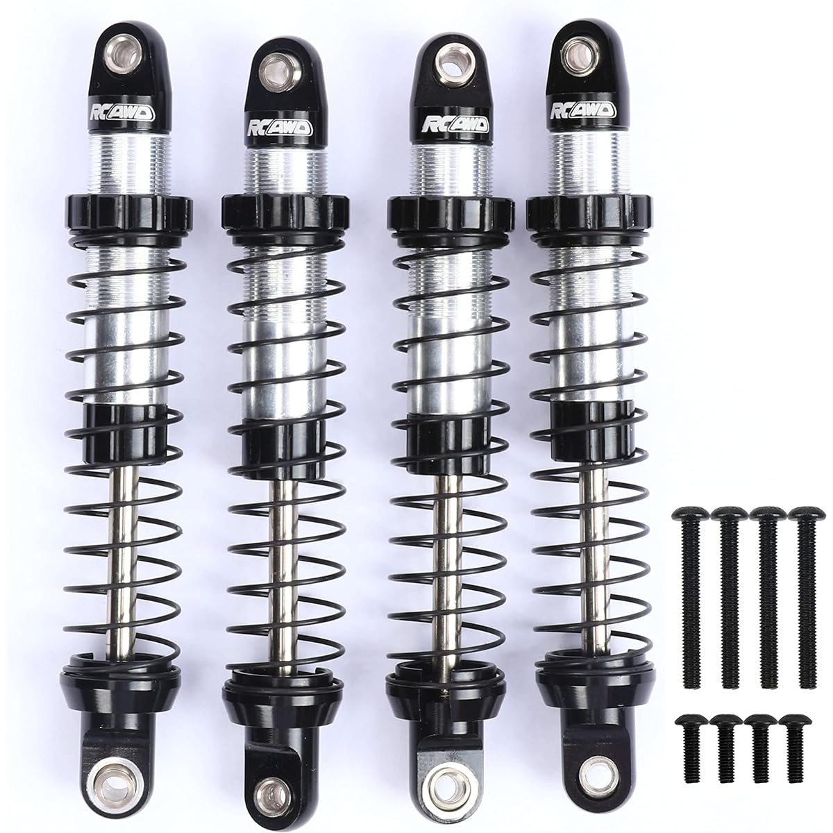 RCAWD Alloy Front Rear Shocks Axial 1/18 UTB18 Capra Trail Shock Black