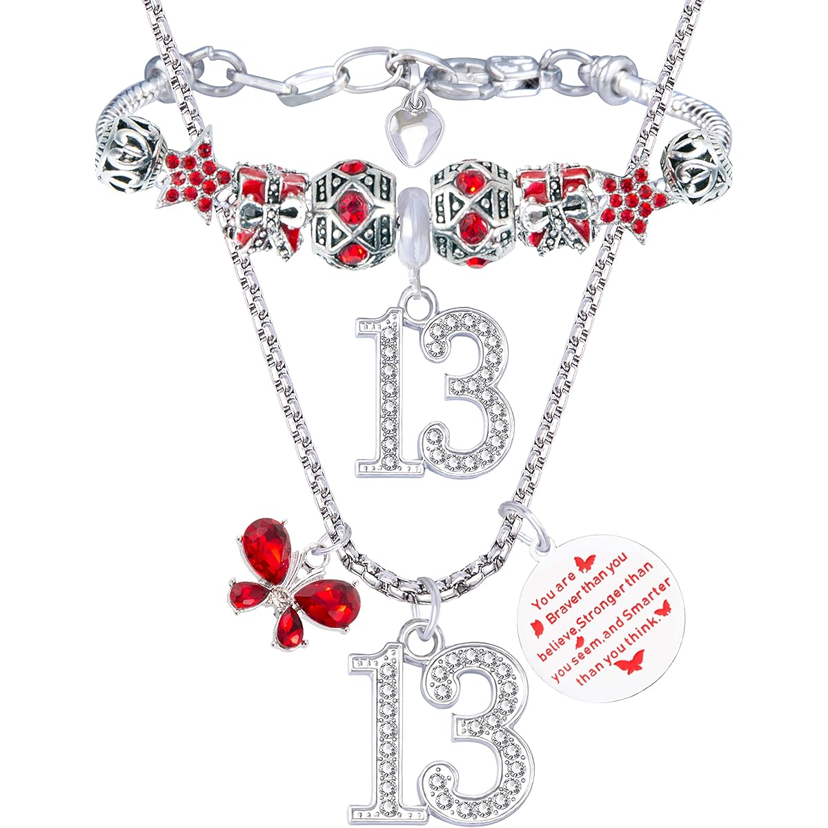 13th Birthday 13th Birthday Gifts 13th Birthday Charm Bracelet 13th Birthday Necklace 13th Birthday Decorations for Girls 13th Birthday Jewelry