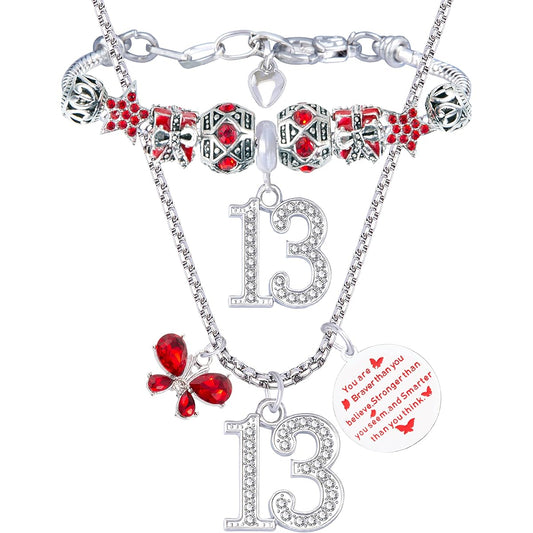 13th Birthday 13th Birthday Gifts 13th Birthday Charm Bracelet 13th Birthday Necklace 13th Birthday Decorations for Girls 13th Birthday Jewelry