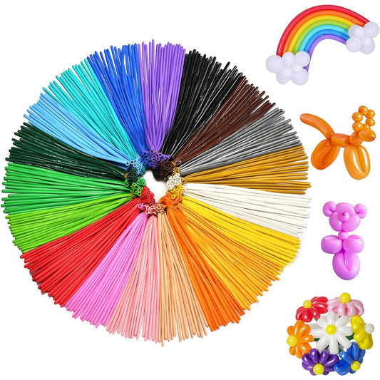 400pcs 260pcs Twisted Animal Balloons Assorted Colors Thick Latex Twisted Modeling Long Magic Balloons Animal Shape for Wedding Birthday Clown