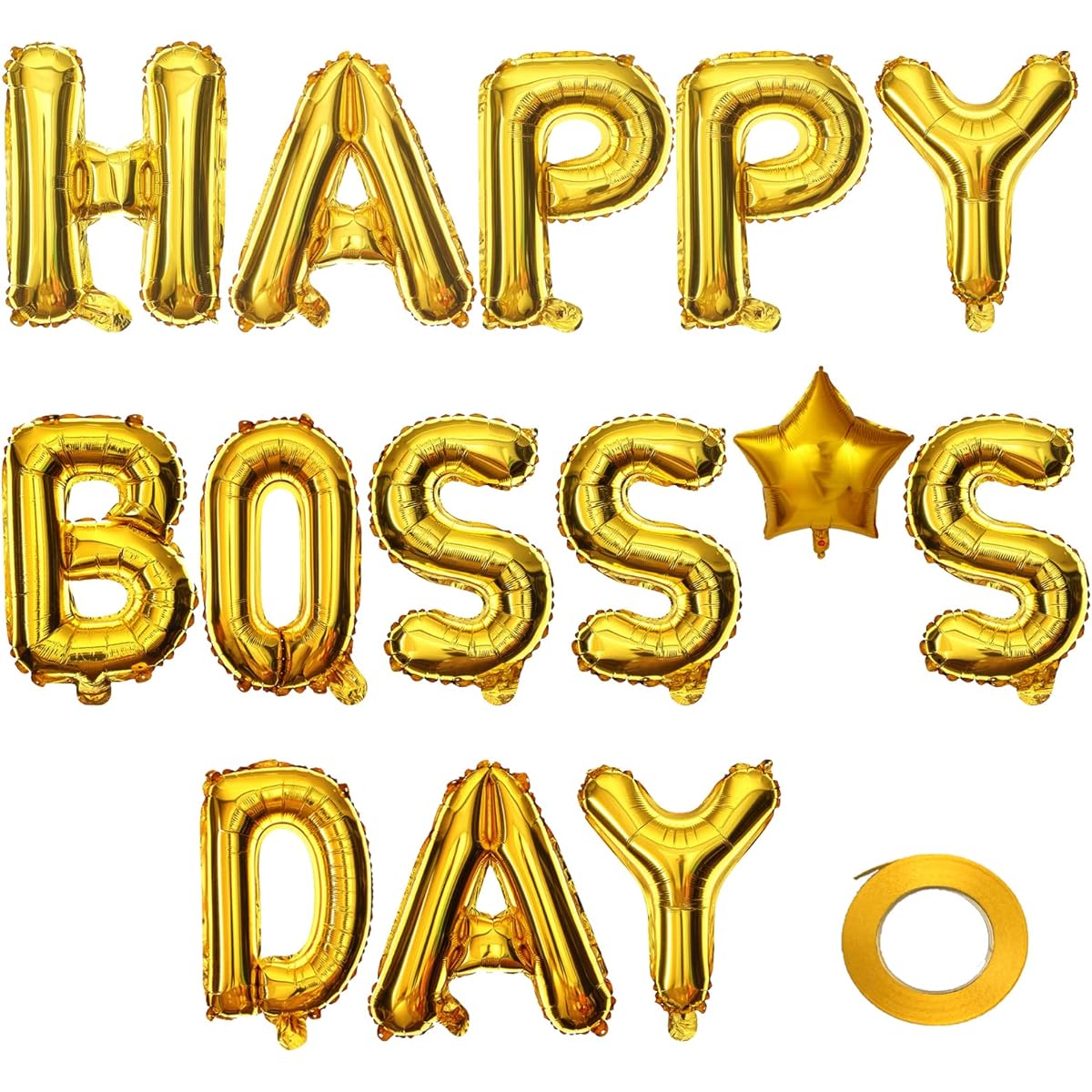 BIEUFBJI Happy Boss's Day Balloons Banner Party Decoration Supplies - 16" Letter Foil Balloons Happy Boss's Day Banner Party Balloons for Boss Day Theme Party Decorations