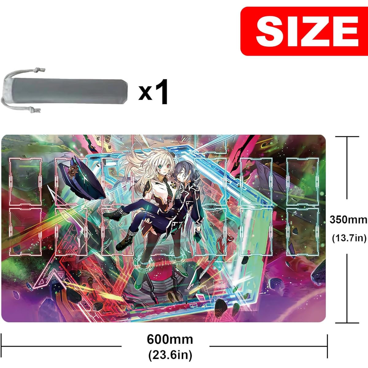 sabermaster Card Rubber Playmat Duel Mat Game Competition Pad Mat Card Binder Deck 23.6x13.7inch (Sky Striker Mobilize - Linkage)