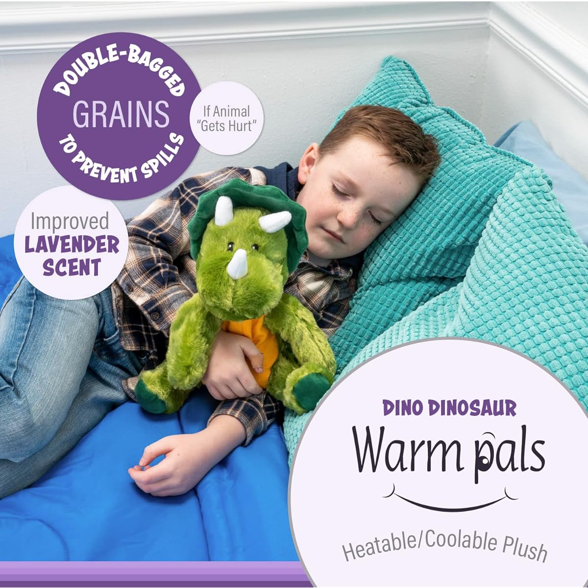Warm Pals Microwavable Lavender Scented Plush Toy Stuffed Animal - Dino Dinosaur